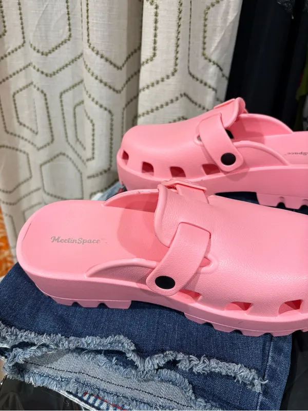 Platform Clog Slide Pink Women's Slip On Shoe Size 8 - Image 9