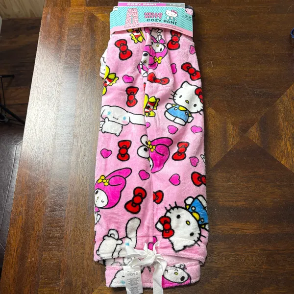 Hello Kitty Pink Cozy Pants with Colorful Character Print - Image 3