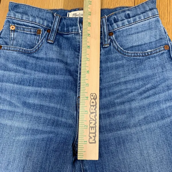 Madewell The‎ Perfect Vintage Jean High Rise Raw Hem Medium Wash Blue Size 24 - Image 3