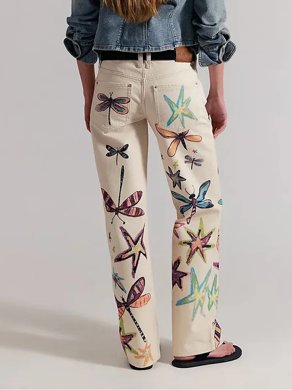 Free People We The Free Tennessee Low-Rise Illusions Jeans in Dragonfly NWT - Image 2