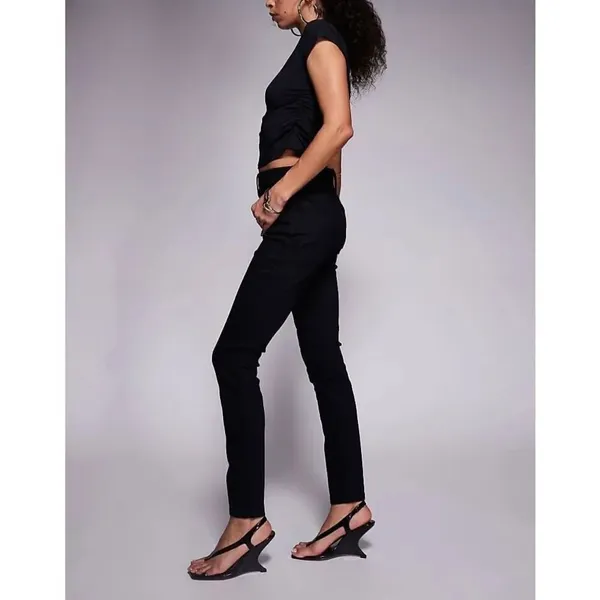Good American Good Legs Mid Rise Black Skinny Jeans size 2/26 #784 - Image 2
