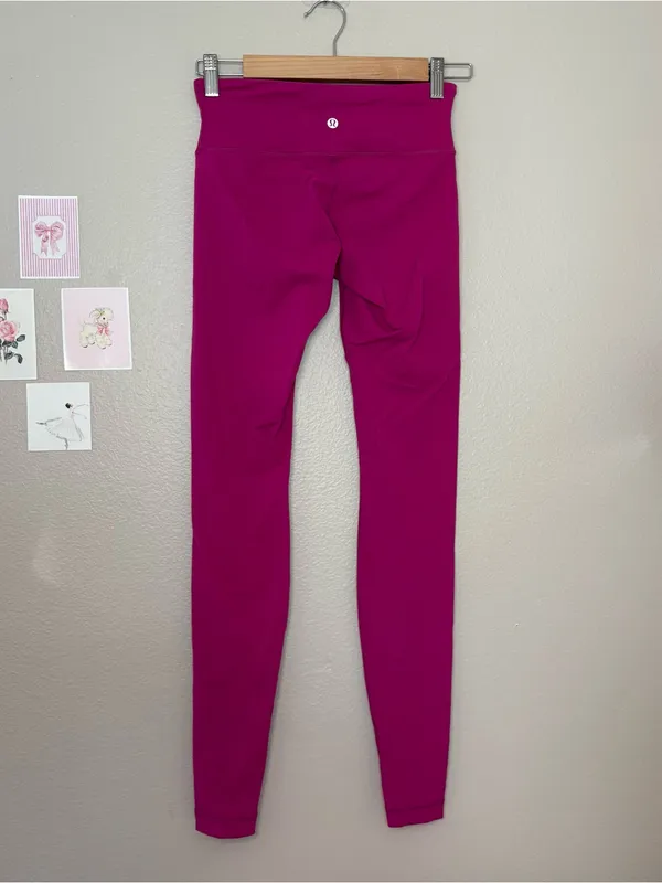 Lululemon Fuchsia Legging pink full length athletic preppy quiet luxury 4 casual - Image 3