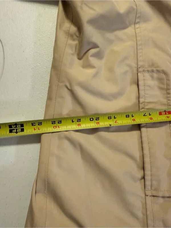 L.L. Bean Women's H2OFF Raincoat Beige Hooded Trench Coat S Regular Zip Up - Image 3