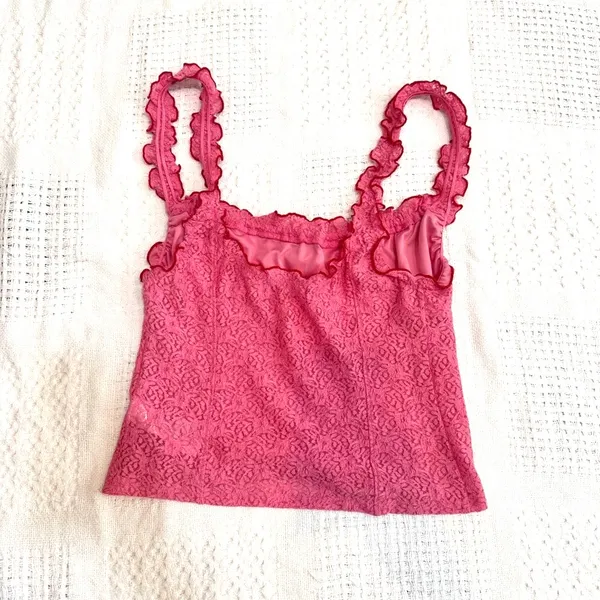 Urban Outfitters large Elsa lace ruffle front tie cami top TS 3668 - Image 5