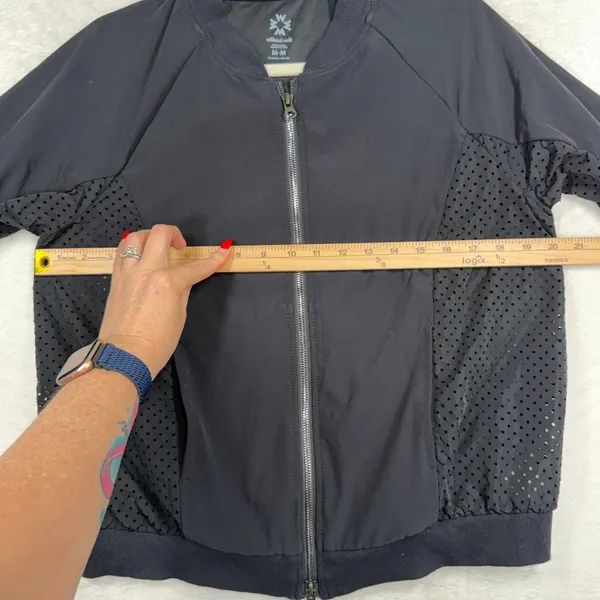 Without Walls M Medium Bomber Jacket Black Mesh Athletic Full Zip Lightweight - Image 11