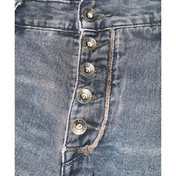 Free People Cut‎ Off Shorts Dark Wash Button Fly Distressed Women's 27 Mid Rise - Image 6