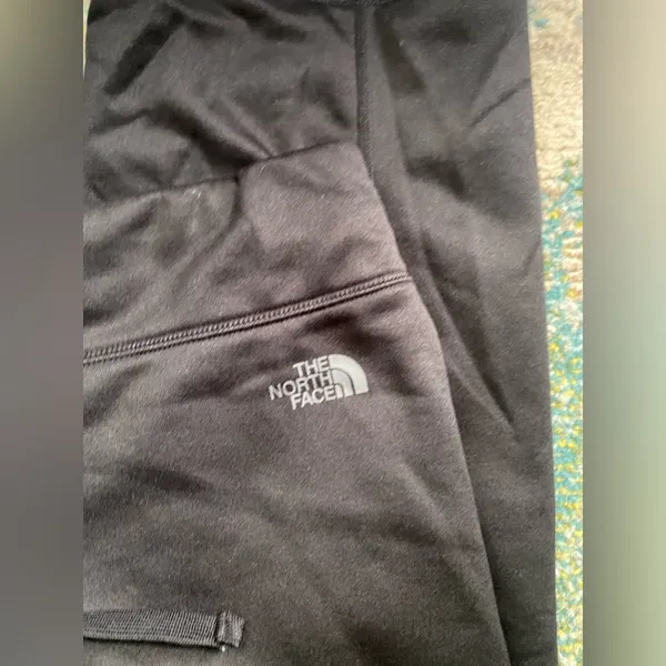 North Face women’s black fleece line bootcut pants, size large - Image 2