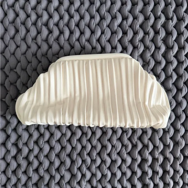 Pleated Dumpling Clutch White - Image 6