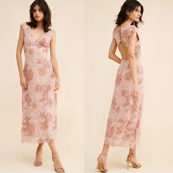 Free People Dainty Ethereal Butterfly Babe Lace Maxi Dress Antique Floral Medium - Image 13