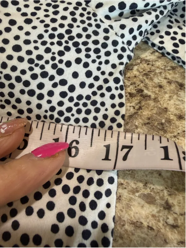 Women's J.Crew Long Sleeve Mock Neck Tee, Size M, White and Black Polka Dot - Image 7