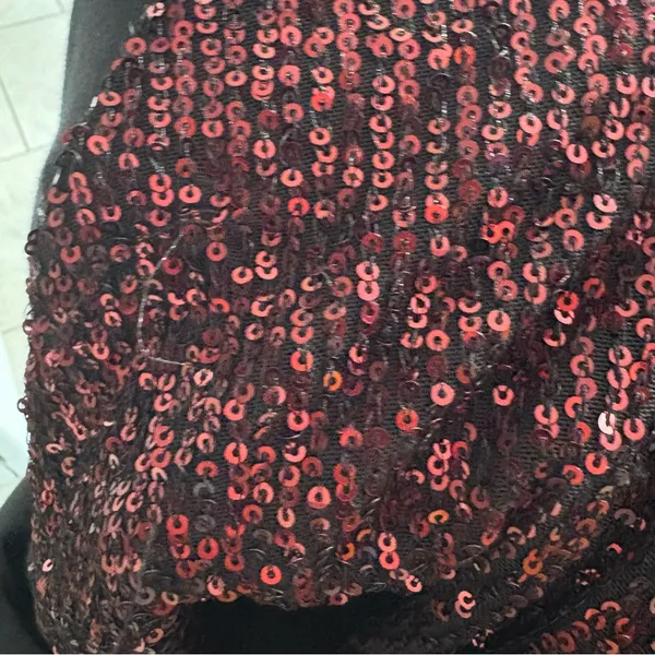 City Chic Reddish/Burgundy Sequin Dress‎ Size M/18 - Image 7