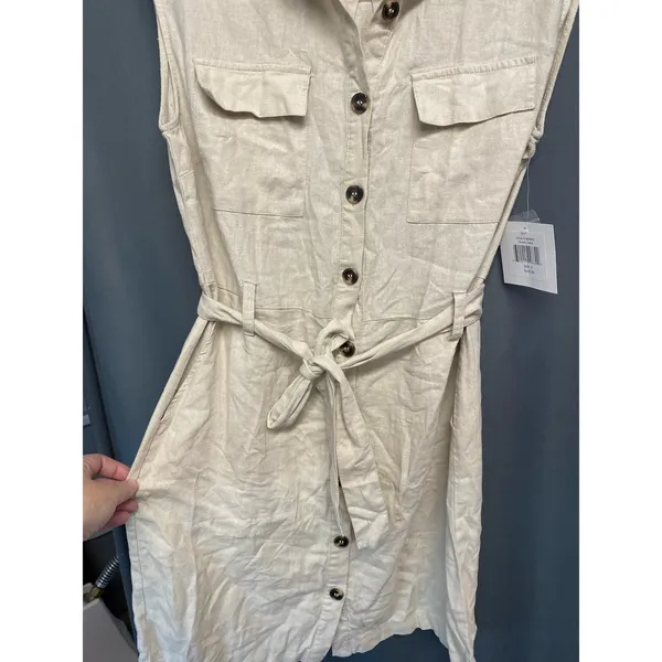 Ellen tracy LINEN BLEND SHIRT DRESS NWT small (b46 ) - Image 8