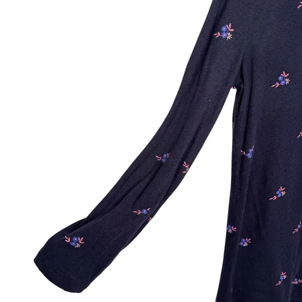 Lucky Brand Black Colorful Floral Embroidered Tunic Top Size S - Image 5