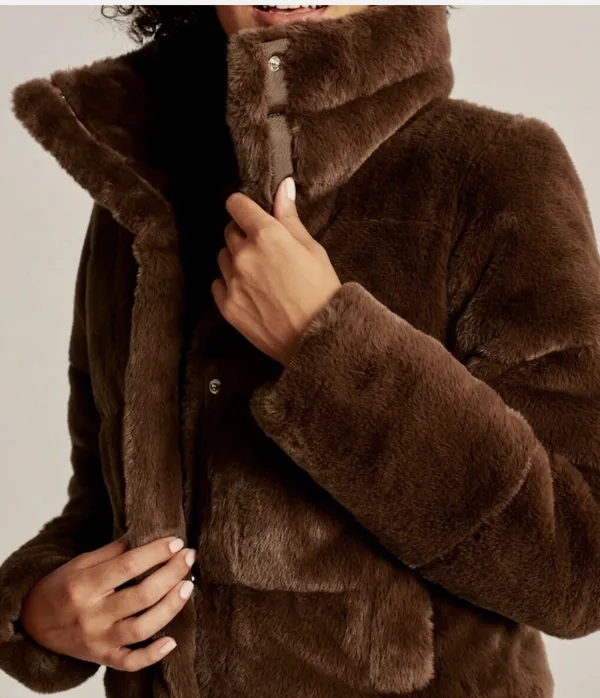 Abercrombie Faux Fur Mini Puffer - Image 5