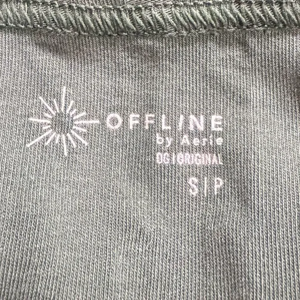 Offline by Aerie Green Ribbed Cropped Tank Top Women’s Small - Image 2