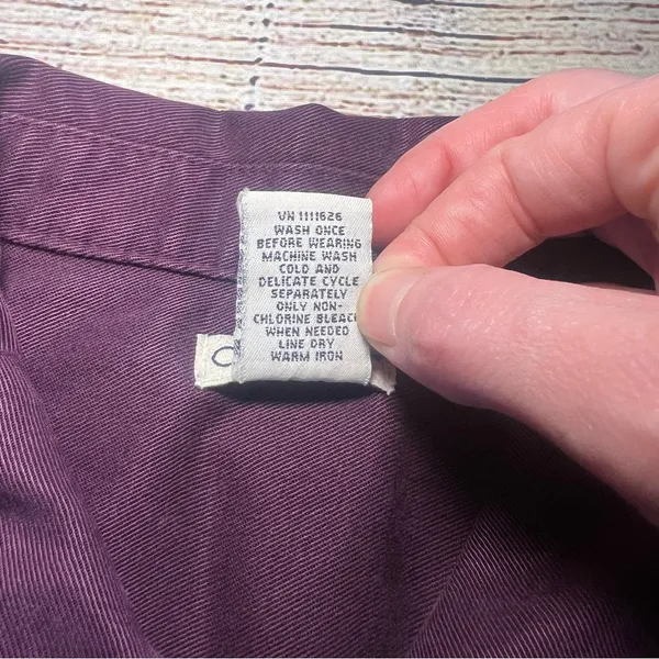 Vintage 90s Cherokee Oversized Button‎ Up Womens Small Pockets Maroon Artsy Boho - Image 7