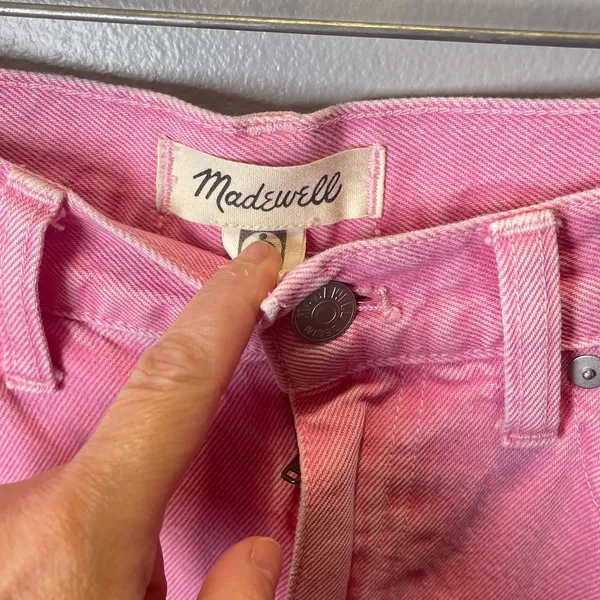 Madewell Baggy Straight Jeans Garment‎ Dyed Edition Retro Pink Size 26 - Image 3