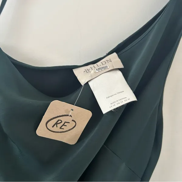 Anthropologie BHLDN Audrie Satin One Shoulder Midi Dress Size 10 NWT - Image 6