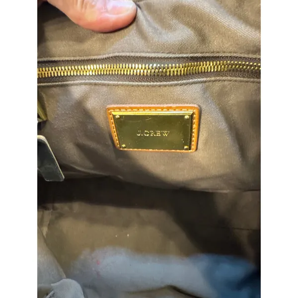 J.Crew Biennial Medium Leather Satchel‎ Tote Black Style 21986 Gold Hardware - Image 3
