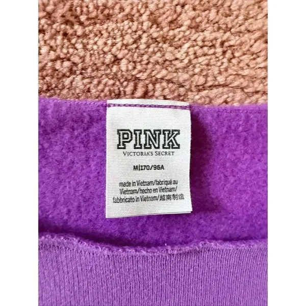 PINK Victoria’s Secret Purple Logo Cropped Sweatshirt XS - Image 2