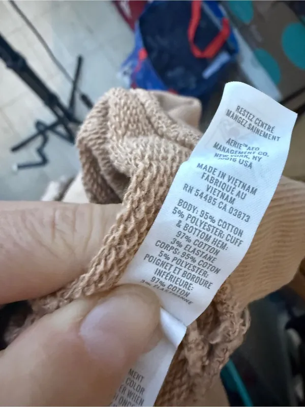 Offline by Aerie Tan V-Neck Cropped Sweatshirt - Image 5