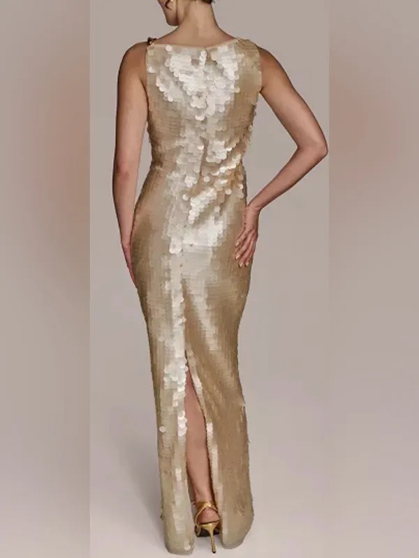 NEW Donna Karan New York Paillette Sequin Column sz 2 - Image 6