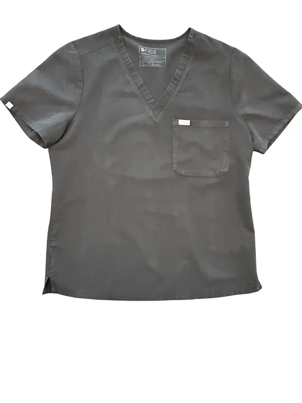 Women’s Figs scrub top black size Large Catarina one pocket shirt - Image 2