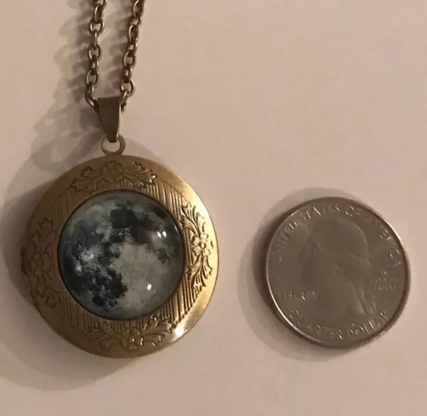 Moon Photo Locket Long Necklace. New Multiple - Image 5