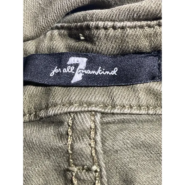 7 for All Mankind Women's Green High Rise Bootcut Flare Denim Jeans Pants Sz 24 - Image 3
