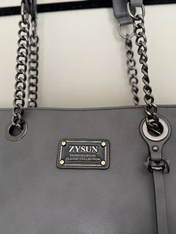 Zysun Women's 15" Laptop Tote Bag Grey - Image 4