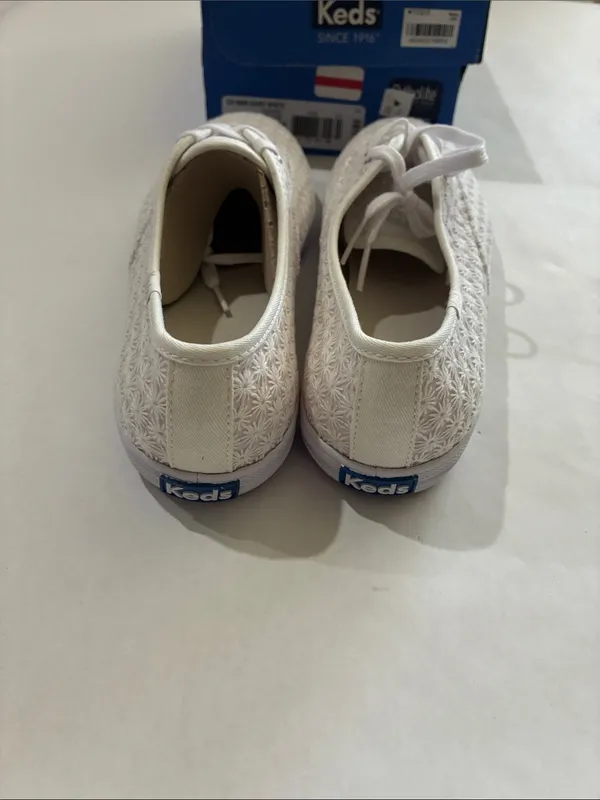Keds Women's White Floral Crochet Lace-Up Sneakers - Image 3