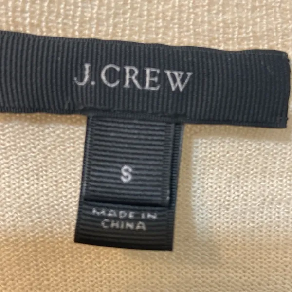 J Crew Women’s,Peach Cream/Black Marino Wool,Embroidered Sweater.Size-Small. - Image 10