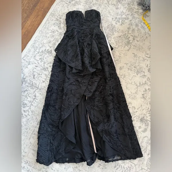 Lulus Majestic Glam Black Strapless Textured High-Low Maxi Dress Size Small NWT - Image 4