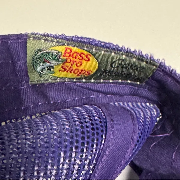 Bass Pro Shops Solid Violet Mesh Sporty Style Outdoors Trucker Snapback Hat - Image 5