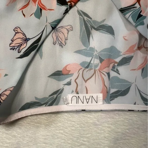 NANU Pink and Green Wrap Sundress with Flutter Sleeves - Image 5