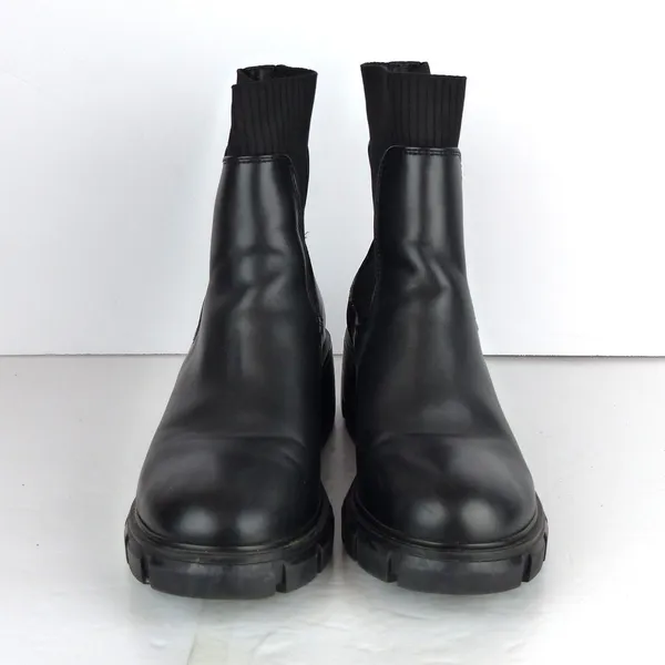 Steve Madden Hayle Chelsea Boots Womens 9 Black Vegan Chunky Lug Sole Platform - Image 5