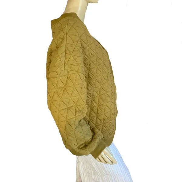 Mecloth Olive Green Quilted Knit V Neck Cardigan (Xl) - Image 5