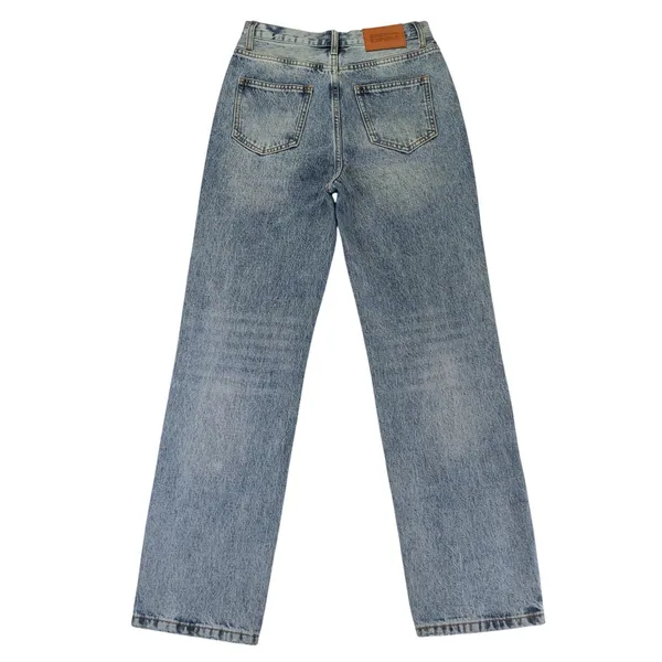 Princess Polly Crossover‎ Waist Straight Leg Jeans Light Wash Blue Womens Size 2 - Image 2