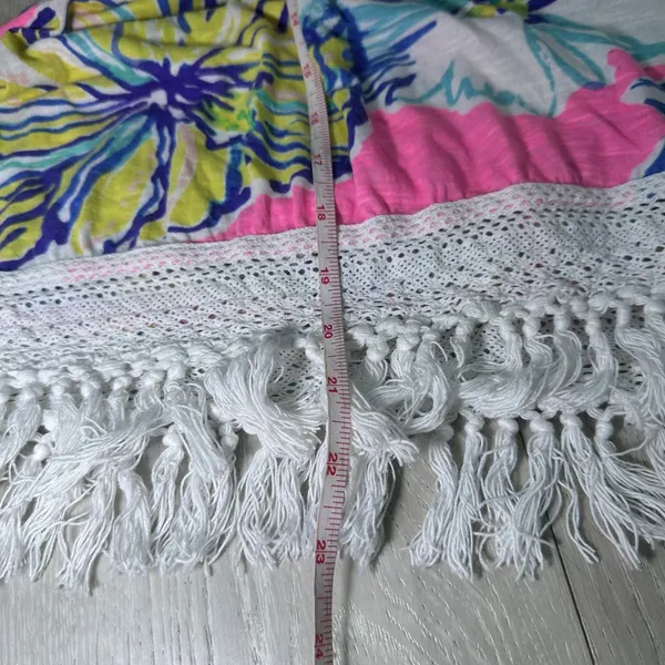 Lilly Pulitzer Alia fringe long sleeve tropical pink floral size small‎ - Image 5