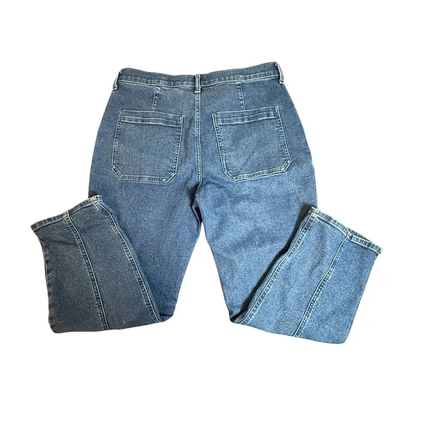 J.Crew Straight Leg‎ Cargo Jeans Medium Wash Blue Utility Denim 31P Petite - Image 3