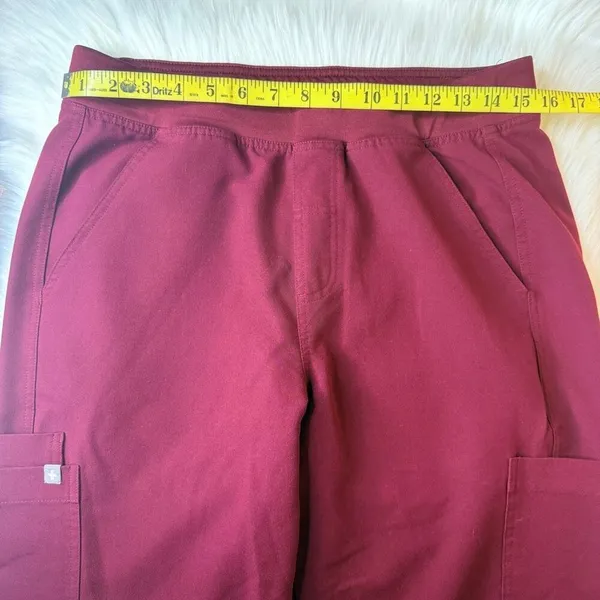 Figs Women's Technical Collection Scrub Pants Red Burgundy Size Medium - Image 7