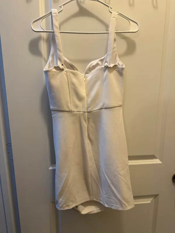 Zara White Draped Mini Dress - Image 5