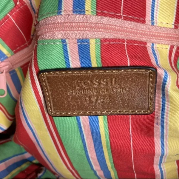 Fossil red‎ canvas handbag - Image 7