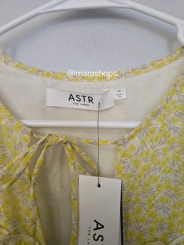 ASTR Print Puff Sleeve Tie Front Dress - Image 6