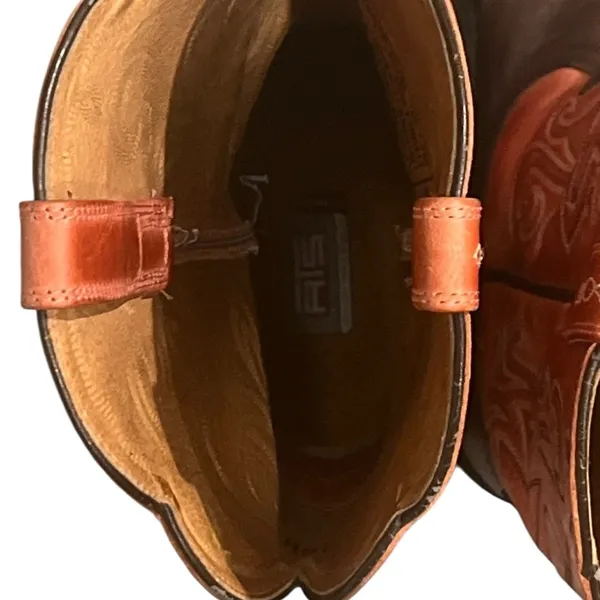 ARIAT Brown & Burnt Orange Leather Cowboy Boots Women’s Size 10 B Style #15821 - Image 10