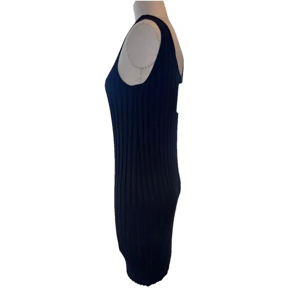 A New Day Ribbed Dress Woman's Large Bodycon Black Sleeveless New - Image 2
