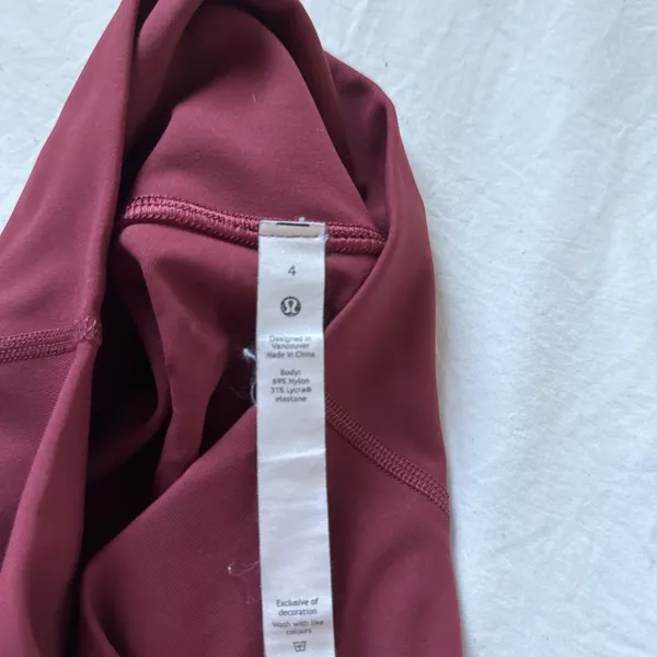 Lululemon Maroon Leggings 25" - Image 2