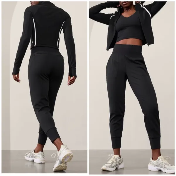 Athleta Venice high rise jogger pants black small - Image 2