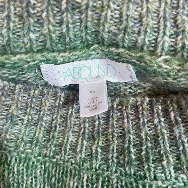 Abound Women Sweater XS Ombre Green Heather Knit Crewneck Minimalist‎ Cozycore - Image 2