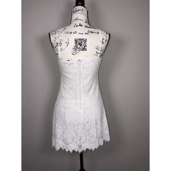 Trixxi White Lace Mini Dress Womens Size Small Spaghetti Strap Sleeveless Party - Image 6